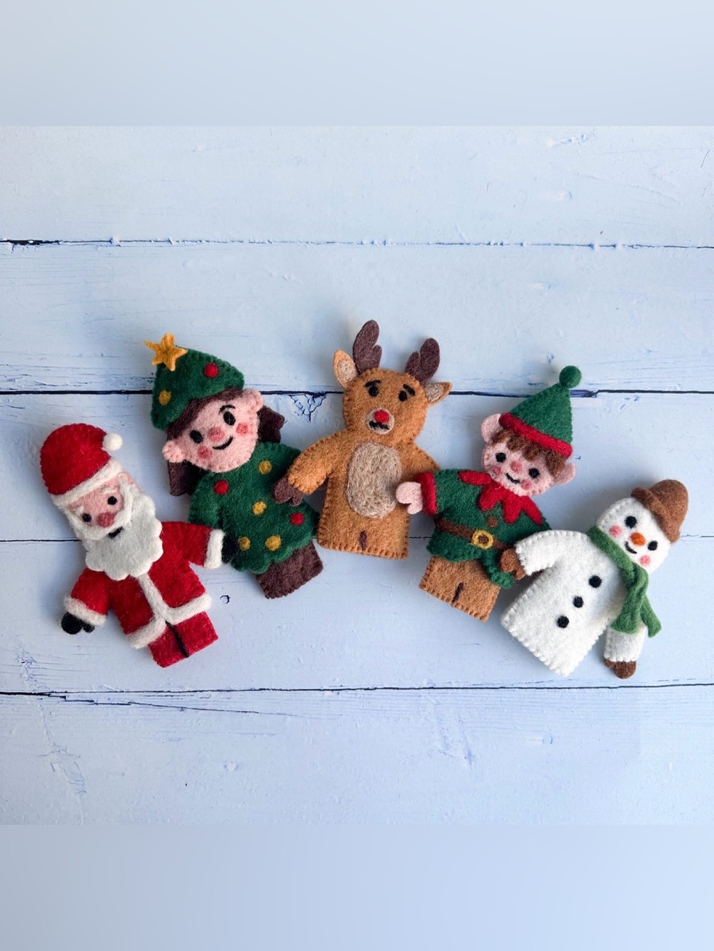 Felt Christmas Finger Puppets - Set Of 5